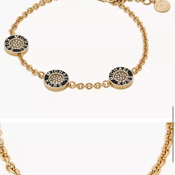 Michael Kors Gold Medallion Pave Crystal Reversible Bracelet - New in box - Picture 6 of 8